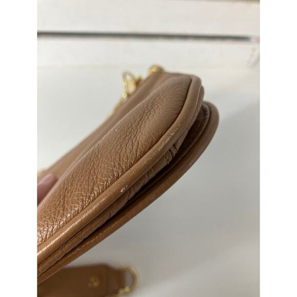 TORY BURCH SMALL LIGHT BROWN PEBBLED LEATHER CROSSBODY BAG - Picture 15 of 16